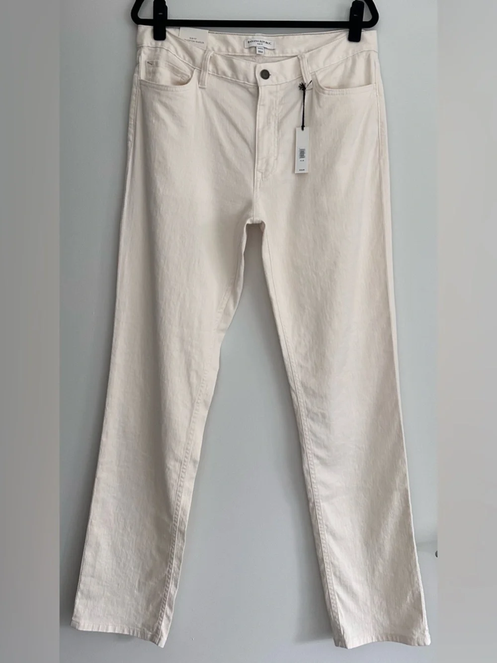 NWT Banana Republic Slim Fit Linen-Cotton Traveler Pant in Off-White - 34W x 32L